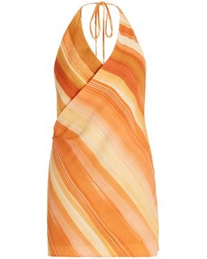 Significant Other Patrice Striped Halter Dress - Orange