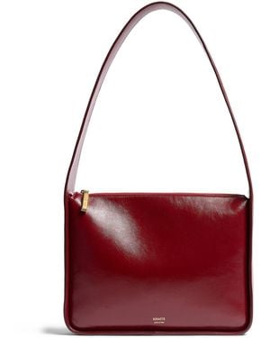 KHAITE Lori Crackled Patent Leather Squared Bag