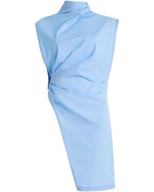 Tolu Coker Asymmetric Cotton Poplin Blouse - Blue