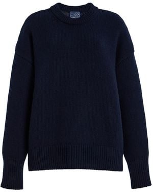 With Nothing Underneath Exclusive Devon Wool Jumper - Blue