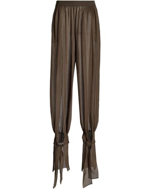Burc Akyol Sultan Silk Chiffon Trousers - Brown