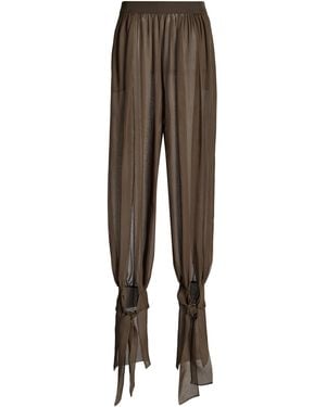 Burc Akyol Sultan Silk Chiffon Pants - Brown