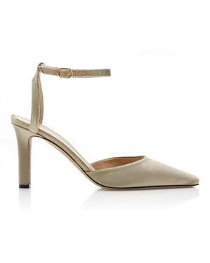 The Row Carla Velvet Pumps - Gray