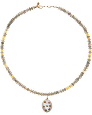 Joie 18K Sapphire Pearl Necklace - Grey