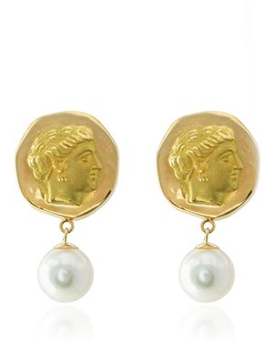 Haute Victoire Andromeda 18K Pearl Earrings - Metallic