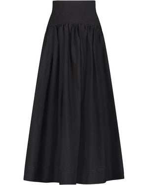 Lela Rose Cotton-Blend Poplin Skirt - Black