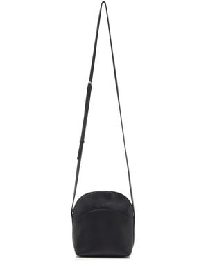 The Row Annie N/S Leather Crossbody Bag - Black