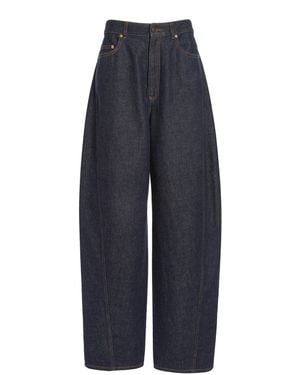 Givenchy Cocoon High-Rise Wide Leg Jeans - Blue