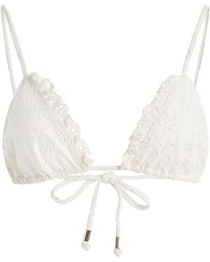 Juillet Kennie Broderie Anglaise Bikini Top - White