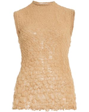 The Row Luma Textured Lace Tank Top - Natural