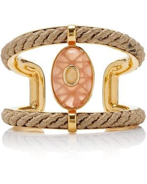 Eddie Borgo Robinson 12K-Plated Brass Amber And Aragonite Cuff - Metallic