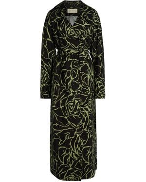 Dries Van Noten Rolana Printed Twill Trench Coat - Green