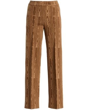 High Sport Louis Moire Cropped Trousers - Brown