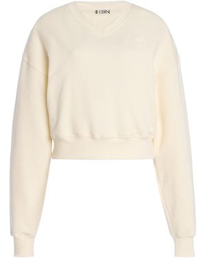 ÉTERNE Cropped Cotton-Modal Sweatshirt - Natural