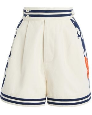 ALÉMAIS Marine High-Waisted Organic Cotton Shorts - Natural