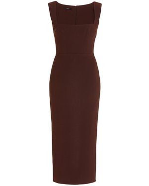 Alex Perry Steel Stretch-crepe Midi Dress - Brown