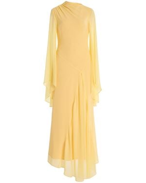 De La Vali Exclusive Hausos Chiffon Maxi Dress - Yellow