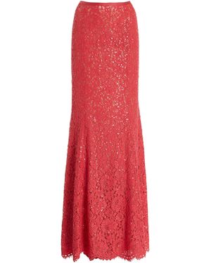 Michael Kors Hand-Embroidered Lace Maxi Skirt