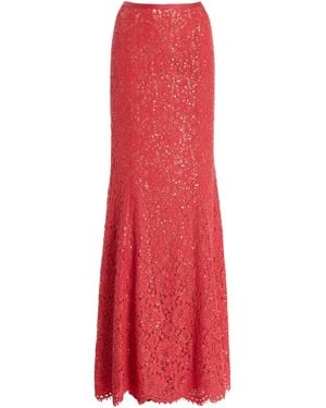 Michael Kors Hand-Embroidered Lace Maxi Skirt