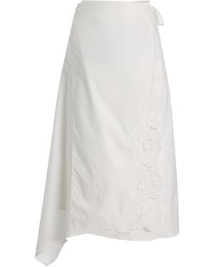 SIR. Klara Lace-Trimmed Satin Midi Skirt - White