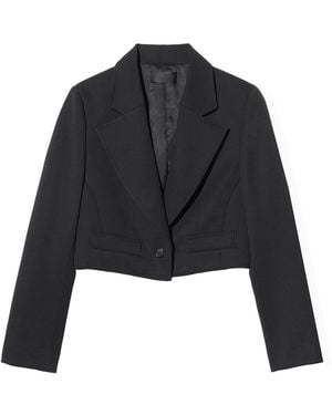 Nili Lotan Belino Cropped Wool Jacket - Black