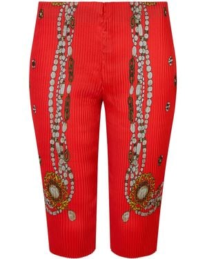 Conner Ives Pleated Twill Capri - Red