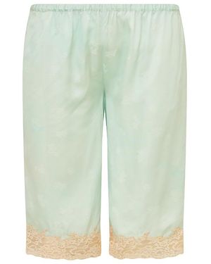 LoveShackFancy Polune Silk-Blend Shorts - Green