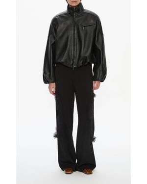 Christopher Esber Dannie Leather Bomber Jacket - Black