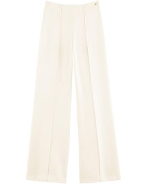 ARAKII Ruffled Straight-Leg Suit Pants Exclusive - White