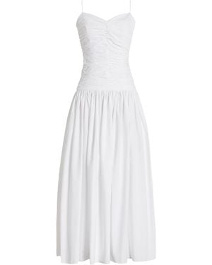 Matteau Exclusive Gathered Cotton Drop-Waist Dress in Pink