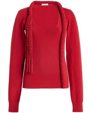 DIOTIMA Mane Scoop-Neck Top - Red