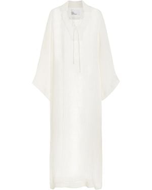 Lisa Marie Fernandez Linen-blend Gauze Tunic Caftan - White