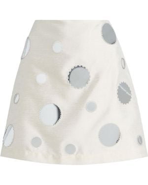 Chan Luu Exclusive La Isla Sequined Dupioni Mini Skirt - White