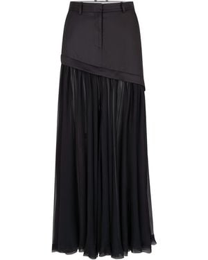 Heirlome Angela Gathered Sheer Silk Maxi Skirt - Black