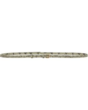 Dries Van Noten Snakeskin-Effect Leather Belt - Blue
