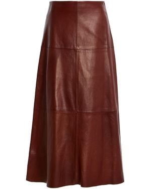 Twp High-Rise Leather Maxi Skirt - Brown