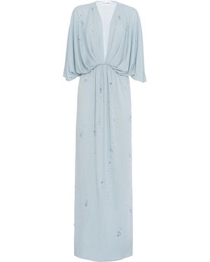 DES_PHEMMES Cape Jersey Maxi Dress - Blue