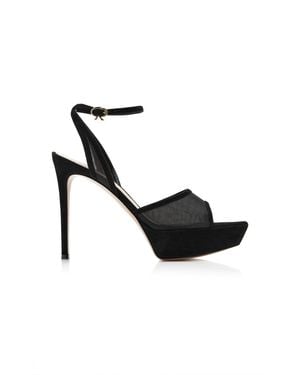 Gianvito Rossi Mesh And Suede Platform Pumps - Black
