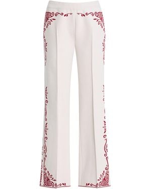 High Sport Scroll Cotton-Blend Cropped Flared Trousers - White