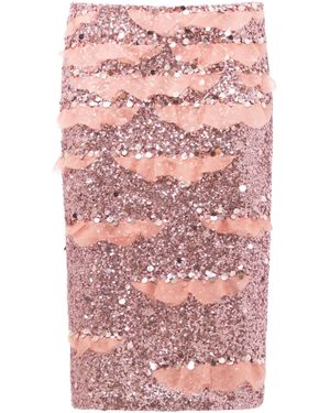 DES_PHEMMES Classic Embellished Midi Skirt - Pink