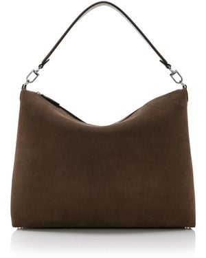 TOTEME Medium Bevel Suede Bag - Brown