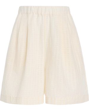 Asceno The Dallas Cotton-Linen Shorts - Natural