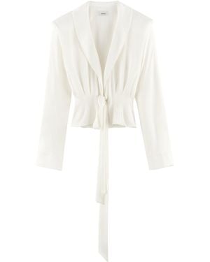 ARAKII Front Tie Silk-Blend Top Exclusive - White