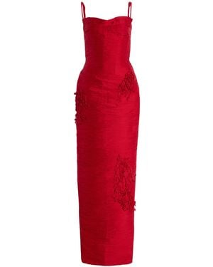 Marmar Halim Marisol Embroidered Taffeta Gown