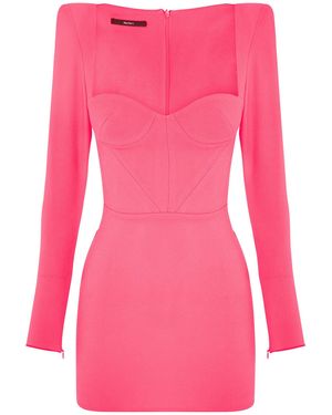 Alex Perry Grant Sweetheart-neck Crepe Mini Dress - Pink