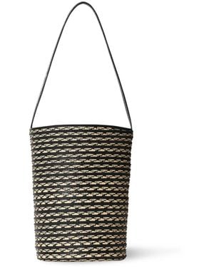 The Row Small N/S Beau Raffia Tote Bag - White