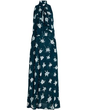 Busayo Akanbi Printed Crepe Maxi Dress - Blue