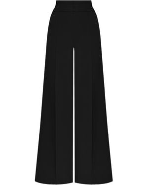 ANDRES OTALORA Frente A Ti Cuffed Linen Straight-Leg Trousers - Black
