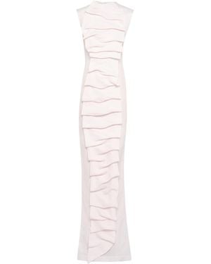 A.W.A.K.E. MODE Ruched Bib-Front Maxi Dress - White