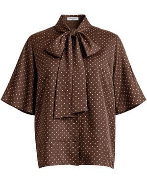 Franchise Blake Zebra Silk Top - Brown